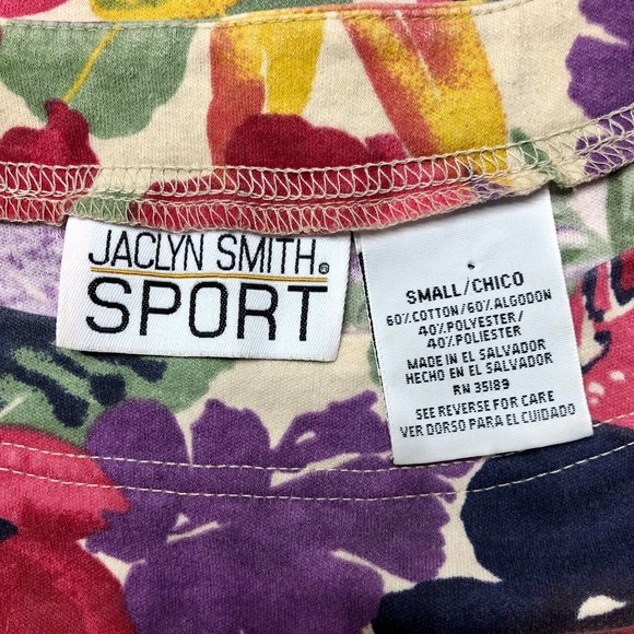 Tropical Floral Pattern Cotton Blend Shirt - Size Women's Small - Picture 9 of 9